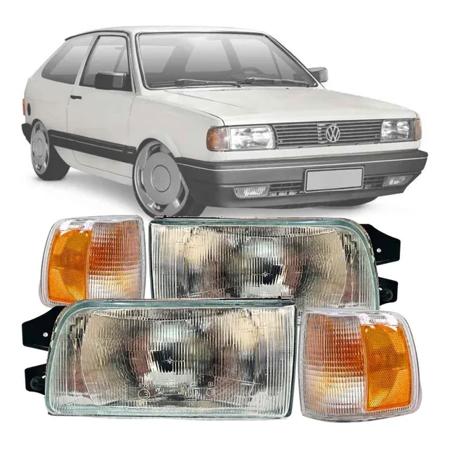 Kit Farol Seta Gol Saveiro G1 Quadrado 92 93 94 Vidro Cibié