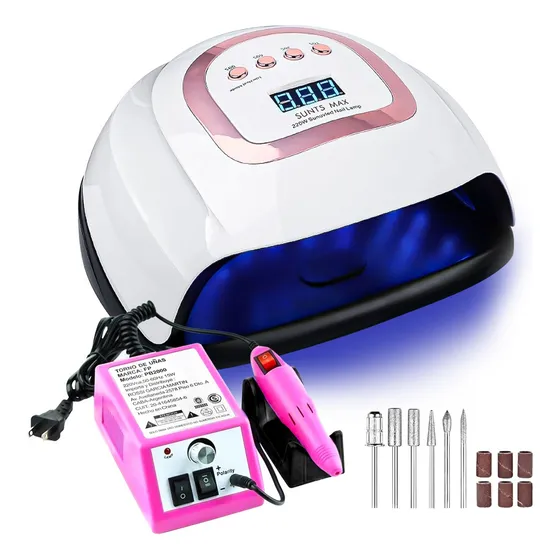 Combo Cabina Profesional Uv/led T5 Max + Torno Mercedes Color Blanco