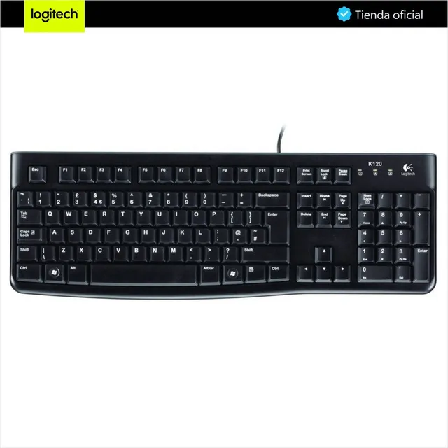 Logitech K120, Teclado Usb, Desempeño Agradable Y Silencioso Teclado Negro Idioma Español España