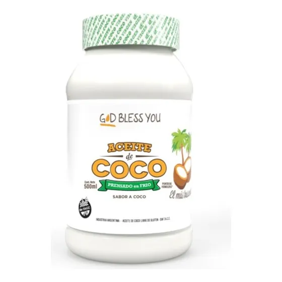 God Bless You Aceite De Coco Prensado En Frio Sabor Coco 500ml