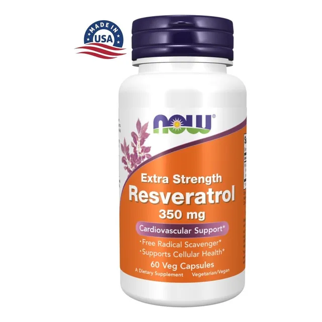 Now, Resveratrol, Extra Strength 350 mg, 60 cápsulas vegetarianas