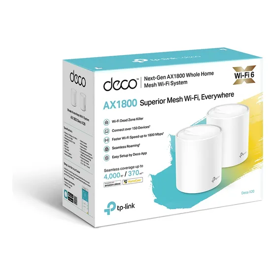 Sistema Wifi Mesh Tp-link Ax1800 Deco X20 Pack 2 Malla Wifi