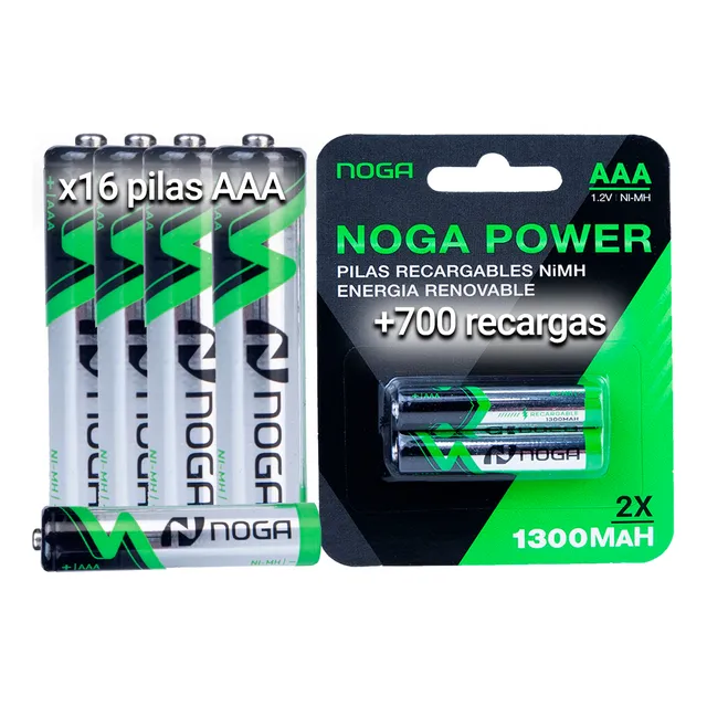 Pilas Aaa Recargables Pack X16 Noga 1300mah Mayorista Pcreg
