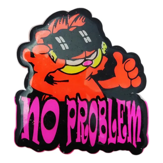 Sticker De Acrílico Con Chupón Gato Garfield No Problem
