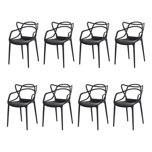 Waw Design Kit 8 Cadeiras De Jantar Allegra Master Empilhável Polipropileno Sit Flex Model...