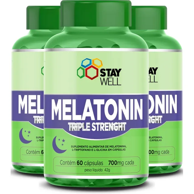 3un Melatonina Premium A Melhor Triple Strenght 180 Cápsulas