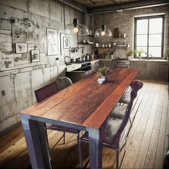 Mesa Comedor Bar Estilo Industrial Pinotea