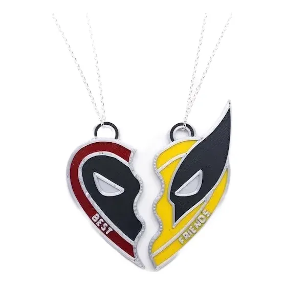 Collar Pareja Deadpool Y Wolverine Novios Amistad Corazón