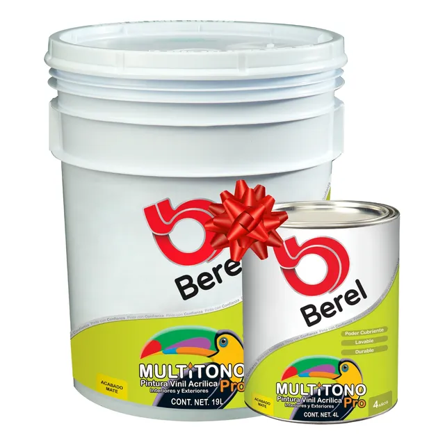 Cubeta De Pintura Multitono Pro Berel Vinil Acrílica