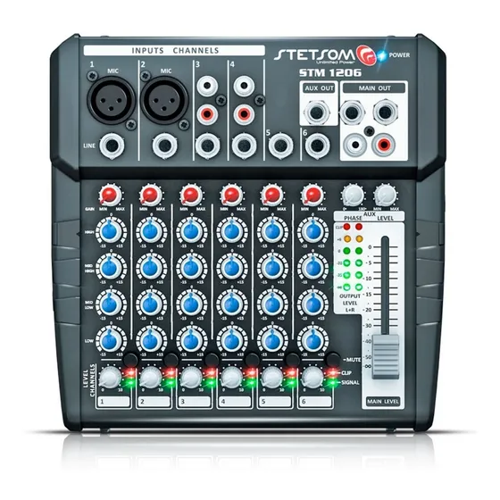 Mesa De Som Crossover Stetsom Stm 1206 6 Canais Equalizador