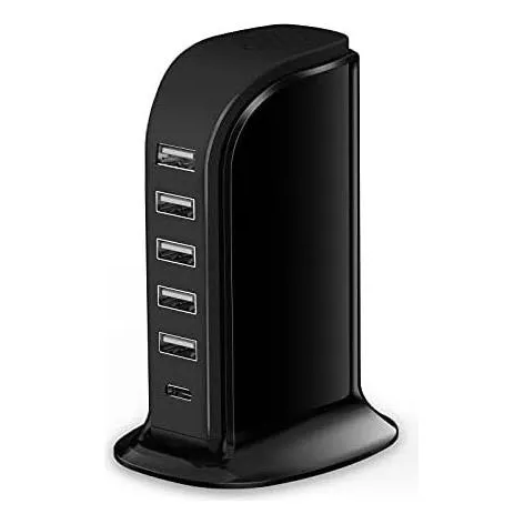 Cargador Multiple 5 Puertos Usb Y Puerto Tipo C