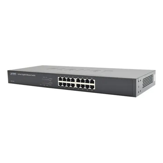 Planet Switch 16 Puertos Gigabit Para Rack Metalico Gsw-1601