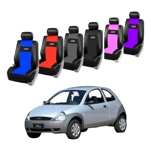 Cubre Asiento Tapizado En Eco Cuero Ford Ka 3 P Hasta 2008