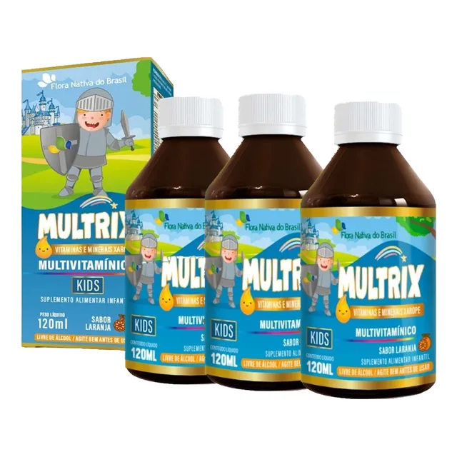 Kit 3x Multrix Infantil A A Z 3x120ml Laranja Flora Nativa