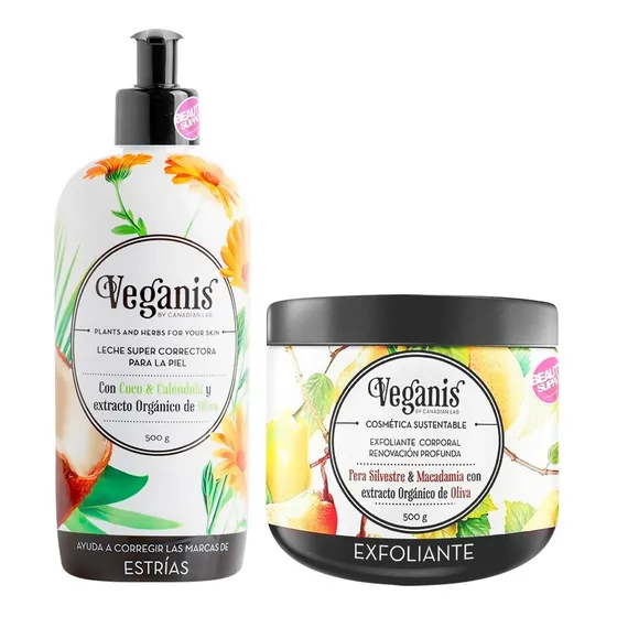 Pack De Leche Vegana Y Crema Exfoliante Veganis De 500gr