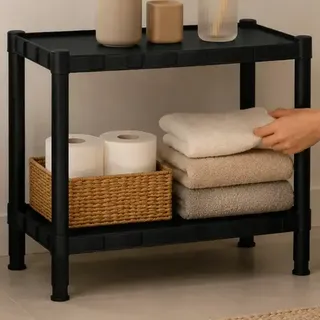 Marianopole Estante Plastica Modular 2 Prateleiras Multiuso Organizad