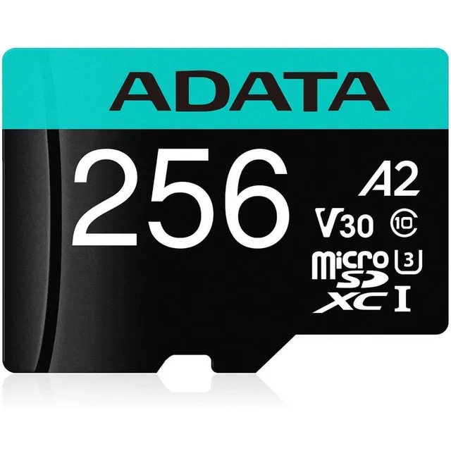 Tarjeta de memoria Adata AUSDX256GUI3V30SA2-RA1 Premier Pro con adaptador SD 256GB