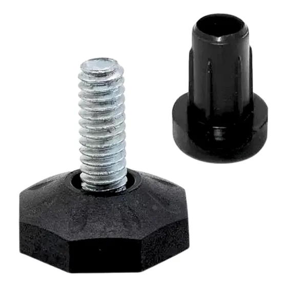 100 Sapata Pé Nivelador Oitavado 1/4 X 3/4 22mm P/ Móveis