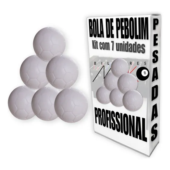 Bola Bolinha Pesada Para Pebolim Totó 7 Unidades Mesa Kit Profissional Bilhares Mgk