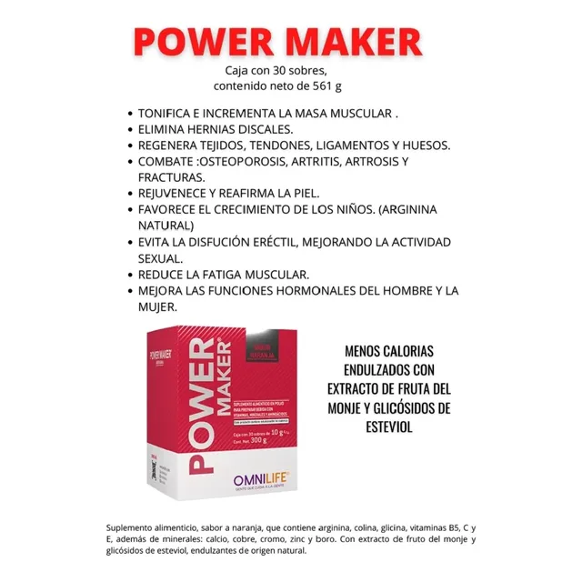 Power Maker Evolution Omnilife X 30 Sobres