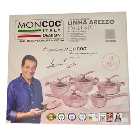 Conjunto Moncoc Arezzo Exclusive 19 Peças Cerâmica Rose
