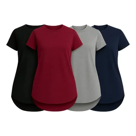 Kit 4 Blusa Dry Fit Feminina Academia Tapa Bumbum Treino