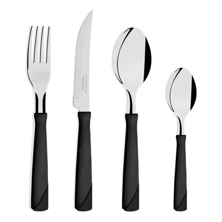 Juego de Cubiertos Tramontina Set Cubiertos x24 New Kolor Negro - 24