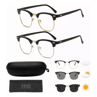 2pz Lentes Fotocromática Gafa Con Filtro De Luz Azul Unisexo 2pz Lentes Fotocromática Gafa Con Filtro De Luz Azul Unisexo