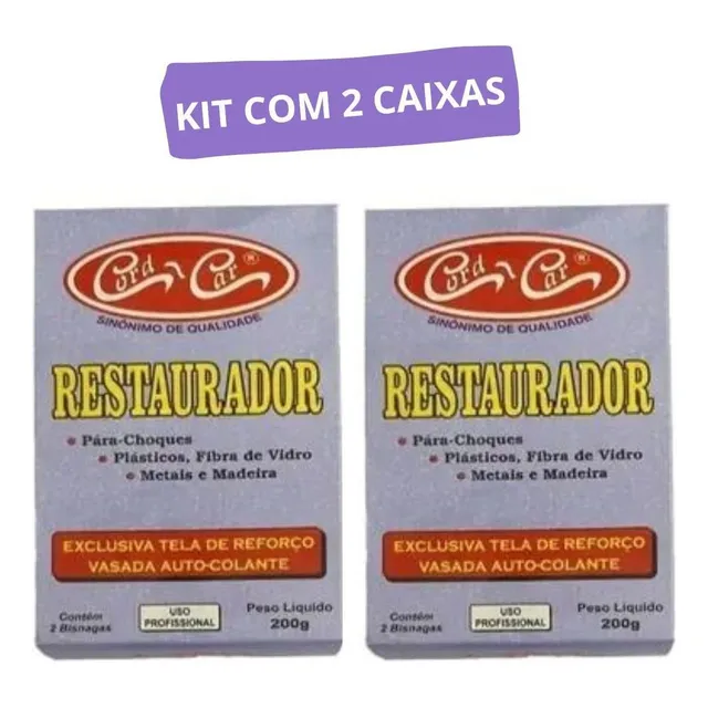 Kit 2 Caixas Restaura Tudo Resina Epóxi Cola Plástico 200g