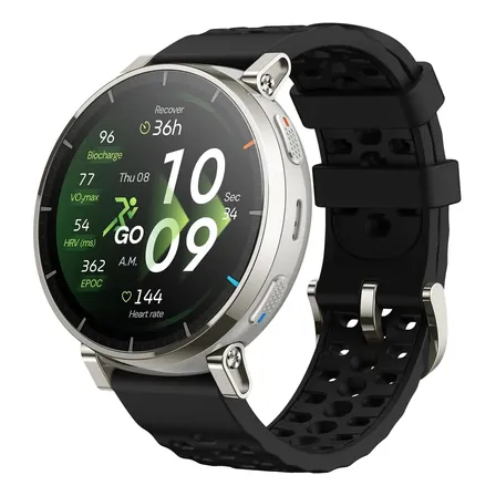Amazfit Active 3 Premium Safira Amoled 3000 Nits Gps 5 Atm Preto Mesh