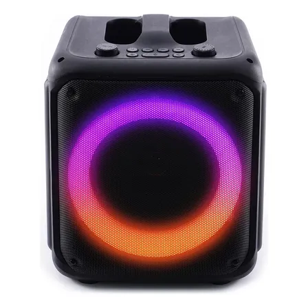 Caixa De Som Portátil 600w Bluetooth Com Luz 708e Preto 220v