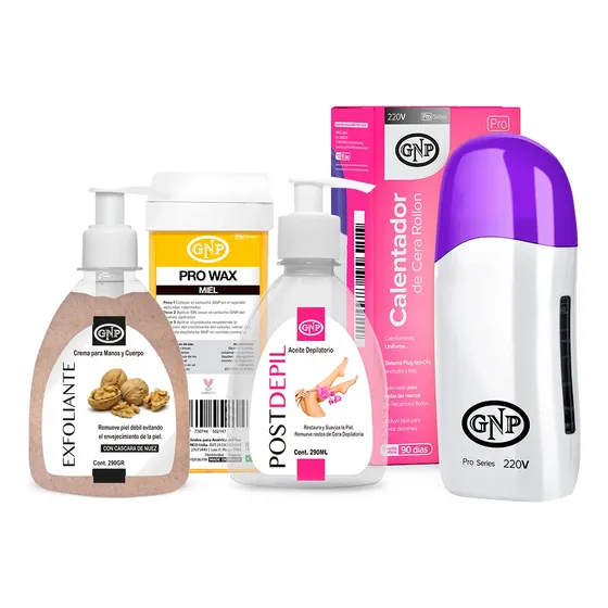 Kit Cera Depilatoria Calentador Cartucho Aceite Y Crema Gnp