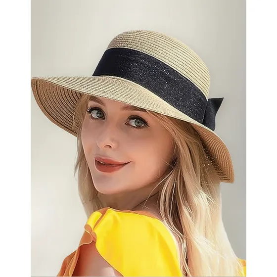 Beach Hats For Women, Wide Brim Sun Straw Hat For