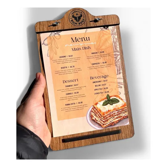Kit 5 Prancheta Para Cardápio A5 Personalizadas Restaurante