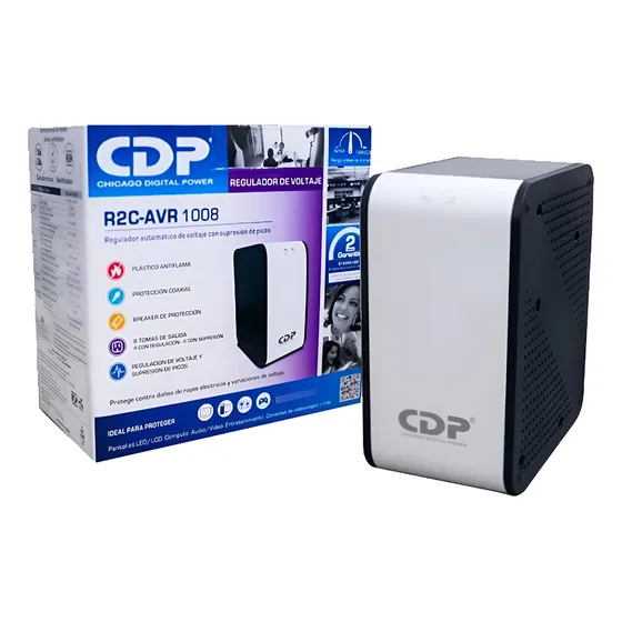 Regulador De Voltaje 1000va 500w Cdp 8 Tomas Pc Laptops Tv