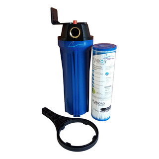 Portafiltro Azul 2.5x10 + Cartucho Plisado 5 Micras Portafiltro Azul 2.5x10 + Cartucho Plisado 5 Micras