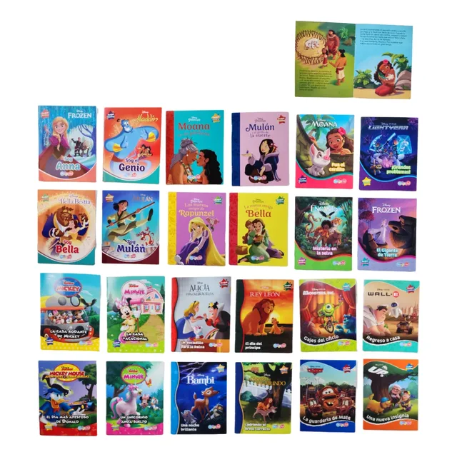 Set 24 Libros Mini Cuentos De Disney Ilustrados 10 X 14 Cm