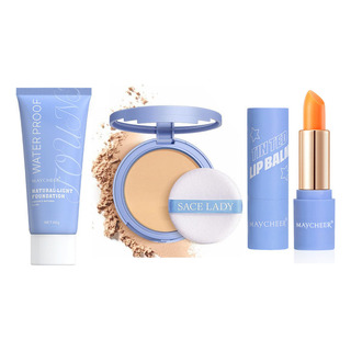 C 3x/set Polvo Mate Base De Crema Bb Bálsamo Labial C 3x/set Polvo Mate Base De Crema Bb Bálsamo Labial