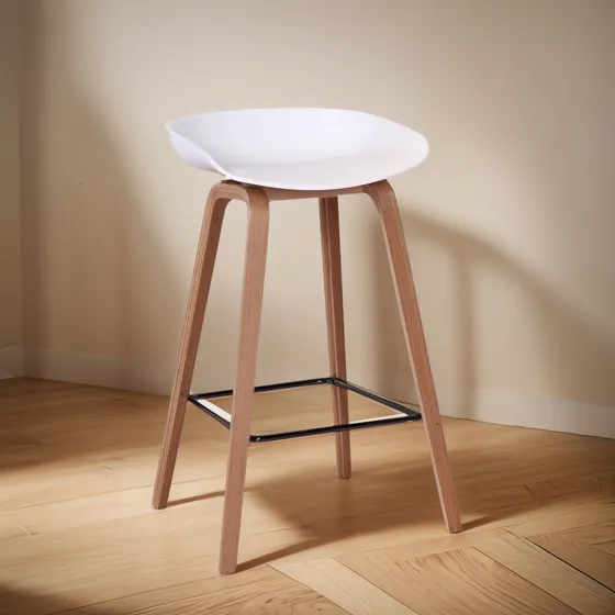 Banqueta Taburete Barra Diseño Nordico Asiento Alto Bar 