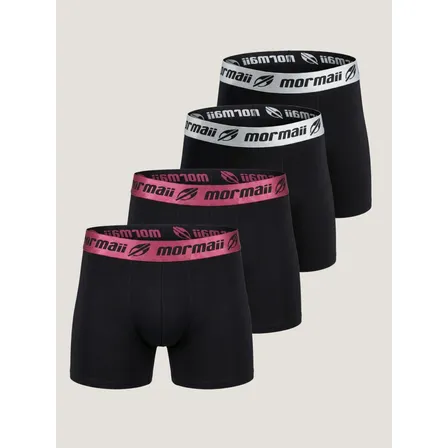 Kit 4 Cuecas Boxer Mormaii Masculino Liso Algodão 0900 Liso Med