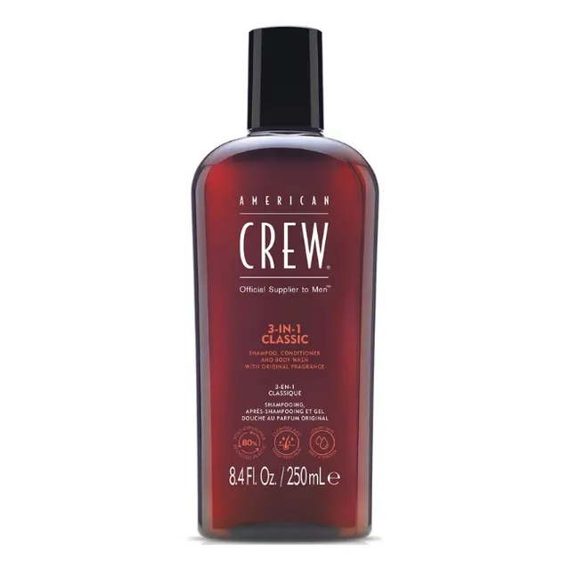 American Crew 3 En 1 Classic 250 Ml Shampoo Acond Y Gel