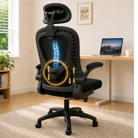 Cadeira Para Computador Rosa Ergonômica Apoio Lombar 150kg