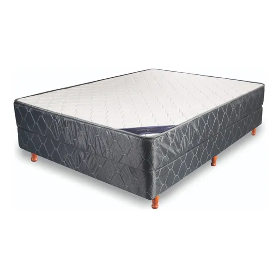 Elite Constantino Sommier Colchon 2 Dos Plazas Espuma 190x130cm Somier Color Gris Oscuro