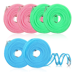 Kit 6 Varal De Nylon Com Ganchos Portátil Adequado 5m Kit 6 Varal De Nylon Com Ganchos Portátil Adequado 5m