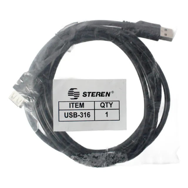 Cable Extensión Usb Steren De 1.8m Con Conectores Niquelados