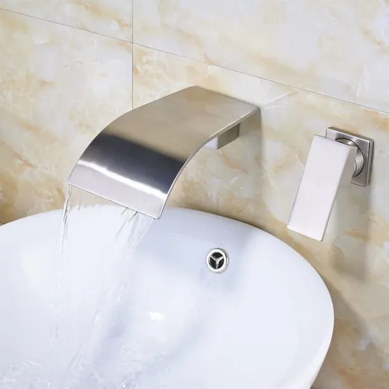 Higoh Grifo Mezclador Lavabo Baño Laton Macizo Montado Pared