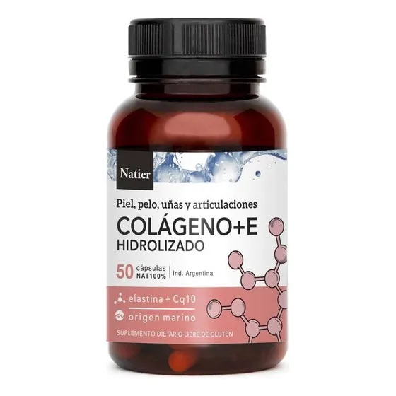 Colágeno + Coq10 + Vitamina E Piel Pelo Uñas Natier 50cap