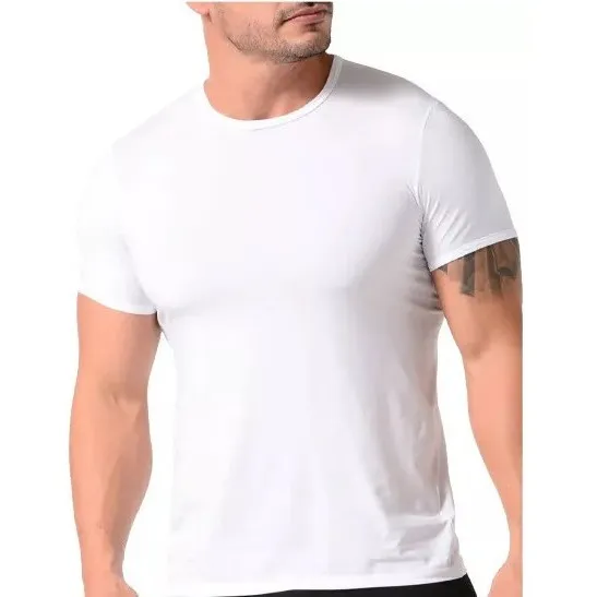 Franelas Caballero Unicolor Cuello Redondo Guardacamisas