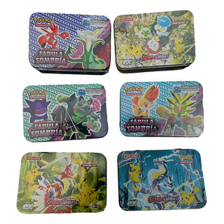 Lata Grande Cartas Pokemon Escarlata Y Purpura + Carta Esp. Lata Grande Cartas Pokemon Escarlata Y Purpura + Carta Esp.