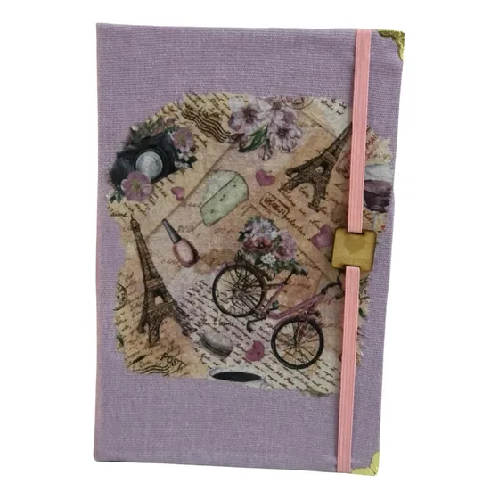 Libreta Hecha A Mano, Cosida, Forro De Tela